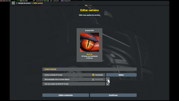 Edit profile screen showing Steam Cloud synchronization disabled