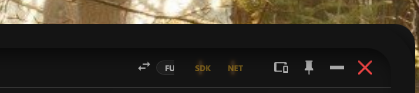 SDK and NET indicators in yellow failure state